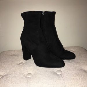 Black Suede Sock Heel